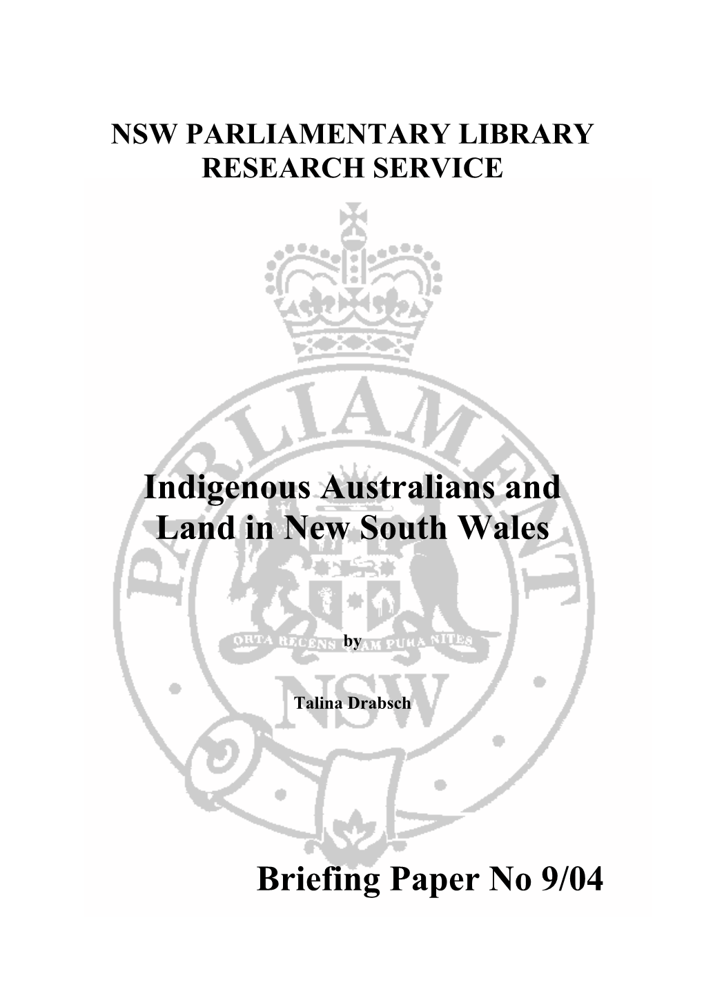 Indigenous Australians and Land in New South Wales