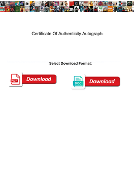 Certificate of Authenticity Autograph