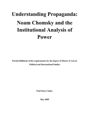 Noam Chomsky and the Institutional Analysis of Power