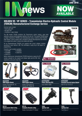 JUNE 2018 TECHNICAL NOW BULLETIN News AVAILABLE