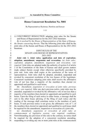 House Concurrent Resolution No. 5001