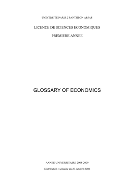 Glossary of Economics