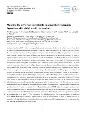 Mapping the Drivers of Uncertainty in Atmospheric Selenium