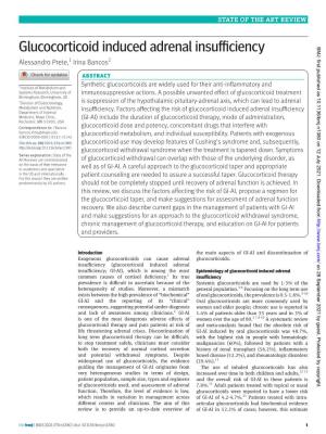 Glucocorticoid Induced Adrenal Insufficiency BMJ: First Published As 10.1136/Bmj.N1380 on 12 July 2021