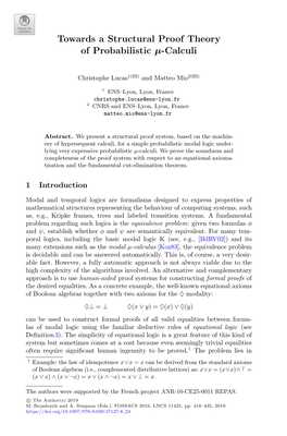 Towards a Structural Proof Theory of Probabilistic $$\Mu $$-Calculi