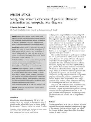 Women's Experience of Prenatal Ultrasound Examination