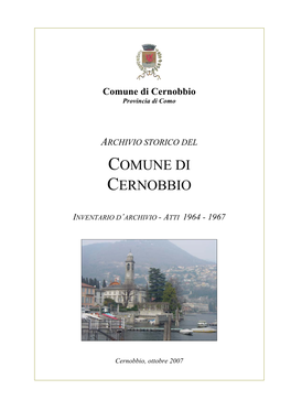 Archivio Storico Del Comune Di Cernobbio