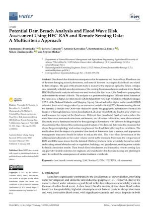 Potential Dam Breach Analysis and Flood Wave Risk Assessment Using HEC-RAS and Remote Sensing Data: a Multicriteria Approach
