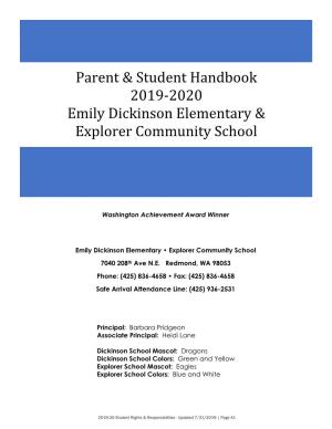 Student Handbook 201 Emily Dickinson Elementary &