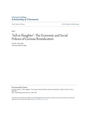 The Economic and Social Policies of German Reunification