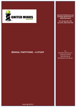 Bengal Partitions – a Study Internationally