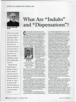 What Are "Indults" and "Dispensations"?