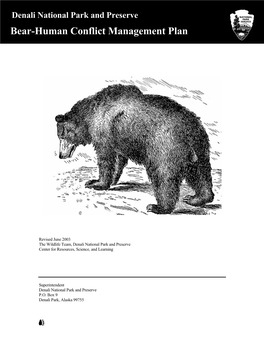Bear-Human Conflict Management Plan for Denali National Park