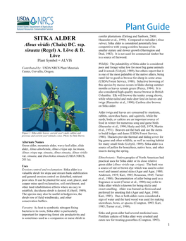 Sitka Alder (Alnus Viridis Ssp. Sinuata) Plant Guide