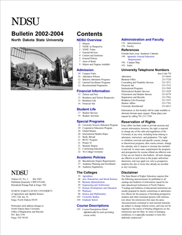 NDSU:Bulletin 2002-2004