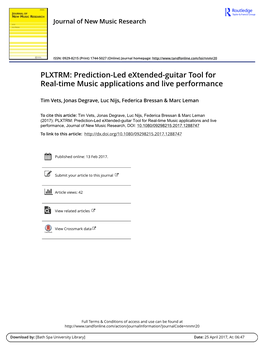 PLXTRM: Prediction-Led Extended-Guitar Tool for Real-Time Music Applications and Live Performance