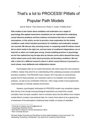 That's a Lot to PROCESS! Pitfalls of Popular Path Models