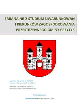 Zmiana Nr 2 Studium Uwarunkowań I Kierunków Zagospodarowania Przestrzennego Gminy Przytyk