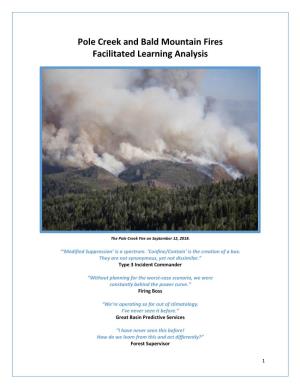 Pole Creek and Bald Mountain Fires Facilitated Learning Analysis