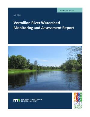 Vermilion River Watershed Monitoring and Assessment Report