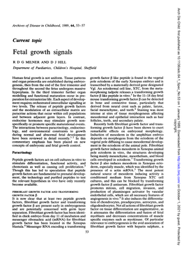 Fetal Growth Signals