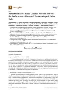 Benzothiadiazole Based Cascade Material to Boost the Performance of Inverted Ternary Organic Solar Cells