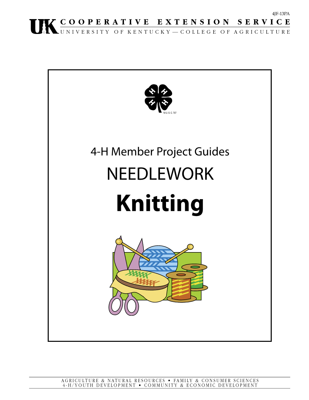 4JF-13PA: 4-H Member Project Guides, Needlework, Knitting