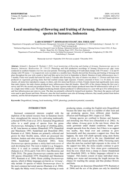 Local Monitoring of Flowering and Fruiting of Jernang, Daemonorops Species in Sumatra, Indonesia