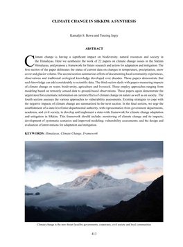 Climate Change in Sikkim: a Synthesis