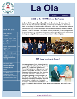 ANSO at the HACU National Conference NIP Navy Leadership Award