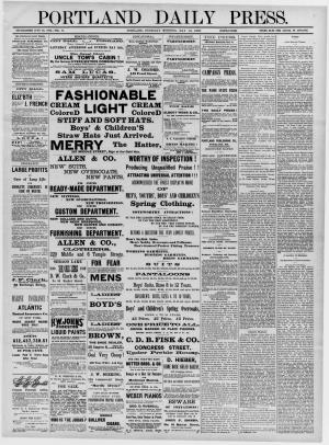 Portland Daily Press: May 13,1880