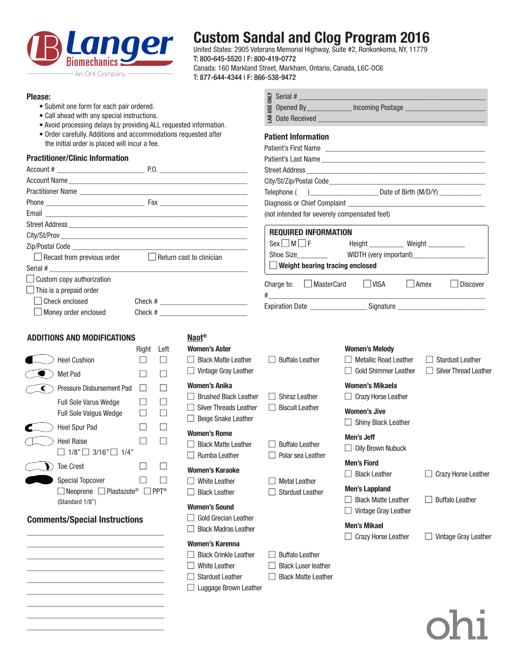 Custom Sandal and Clog Program 2016