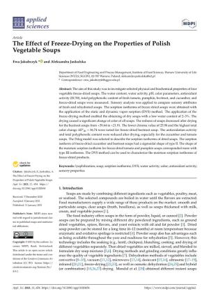 The Effect of Freeze-Drying on the Properties of Polish Vegetable Soups