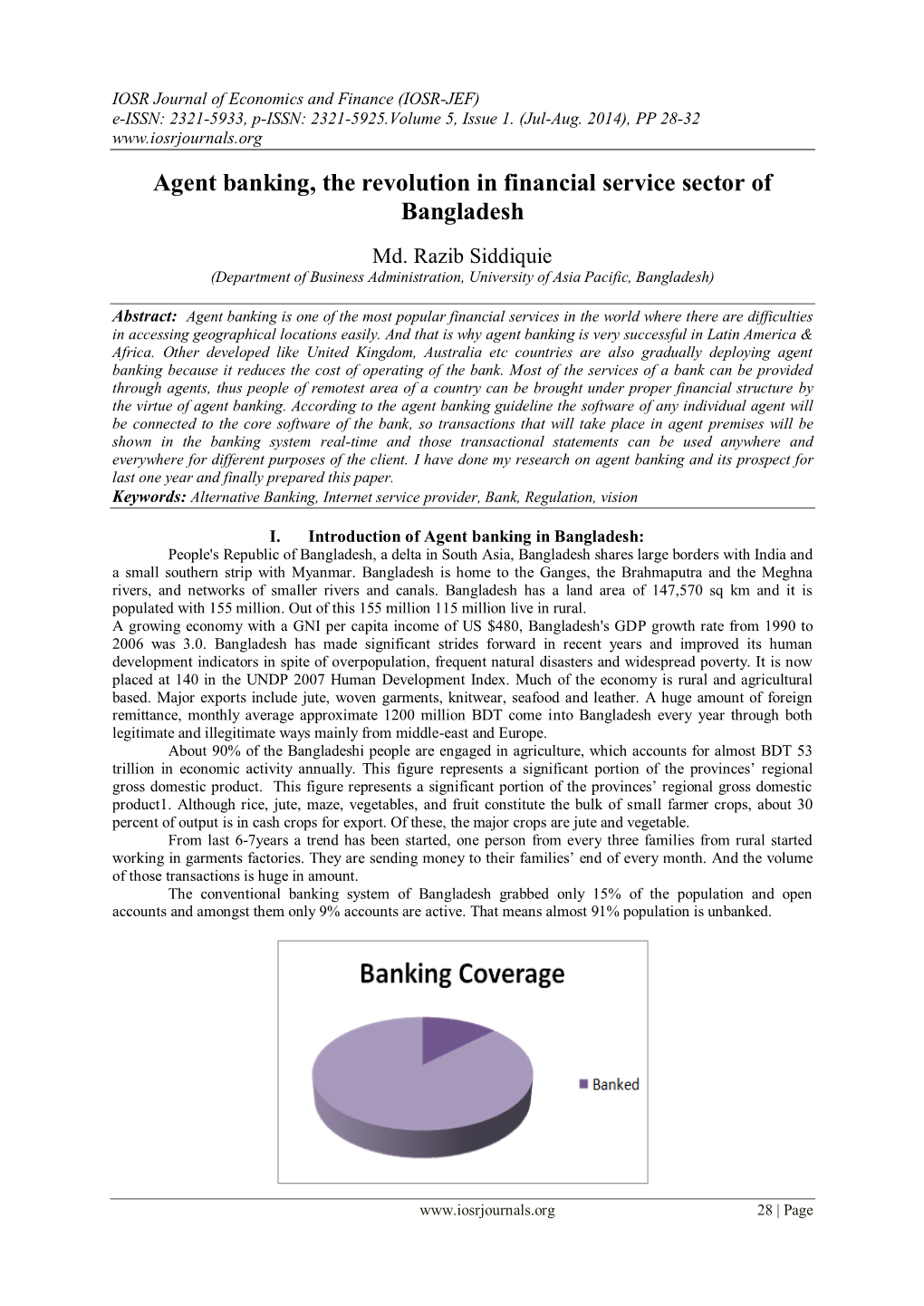 Agent Banking, the Revolution in Financial Service Sector of Bangladesh