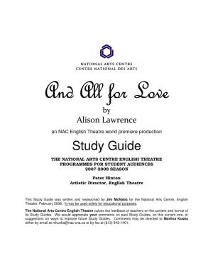 And All for Love Study Guide – Page 1