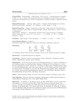 Montroydite Hgo C 2001-2005 Mineral Data Publishing, Version 1