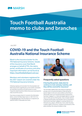 Touch Football Australia Memo to Clubs and Branches