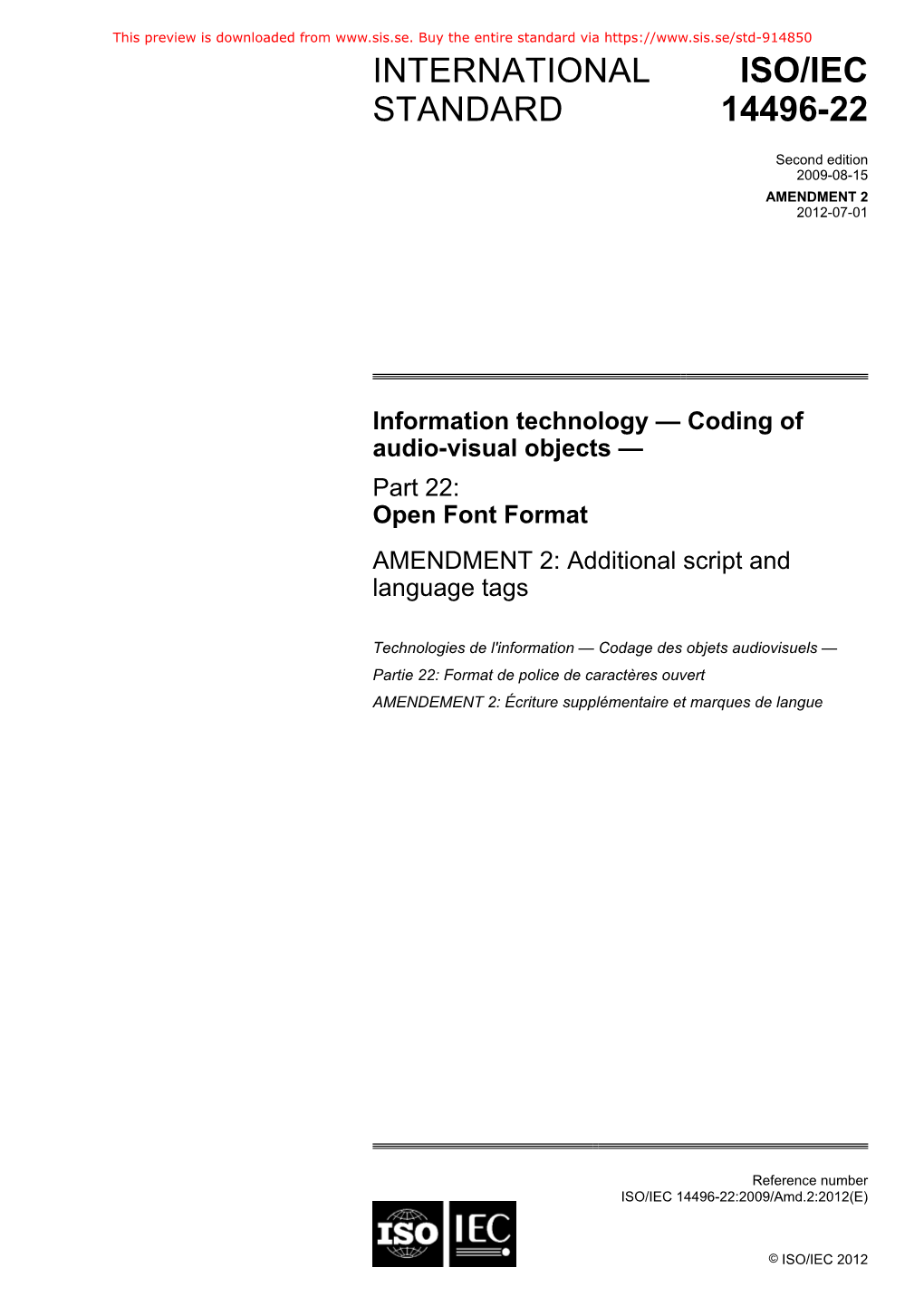 ISO/IEC 14496-22:2009/Amd.2:2012(E)
