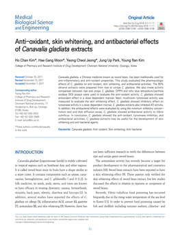 Anti-Oxidant, Skin Whitening, and Antibacterial Effects of Canavalia Gladiata Extracts