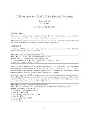 CME292: Advanced MATLAB for Scientific Computing
