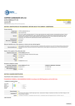 Copper Carbonate 55% Cu