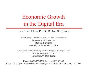 Economic Growth in the Digital Era