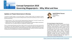 Concept Symposium 2018 Governing Megaprojects – Why, What and How