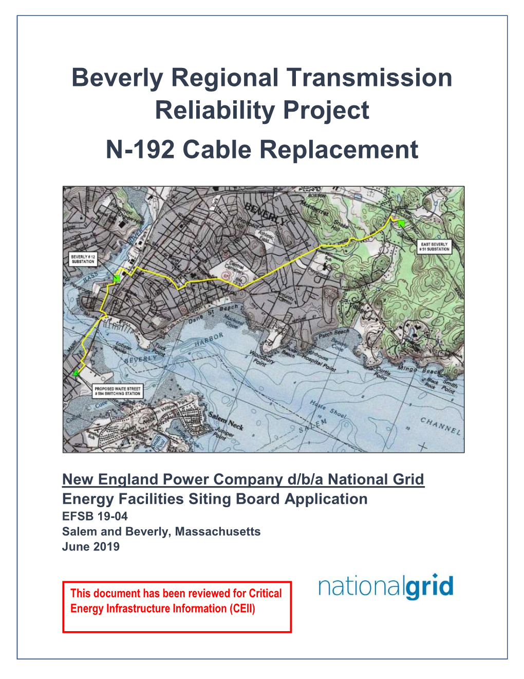 Beverly Regional Transmission Reliability Project N-192 Cable Replacement