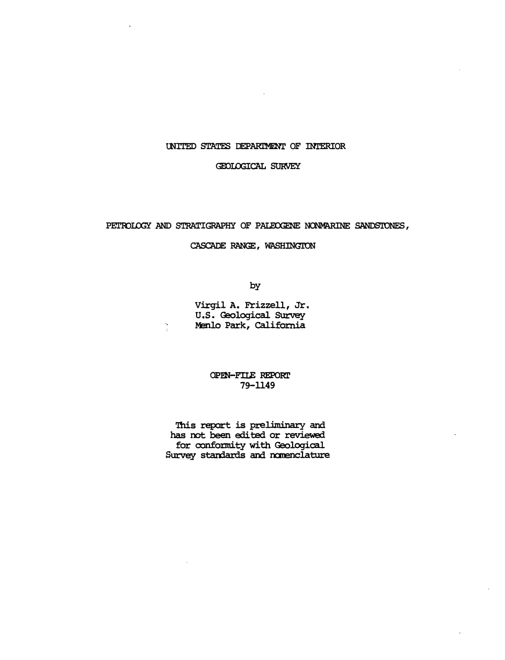 Virgil A. Frizzell, Jr, U.S. Geological Survey Msnlo Park, California