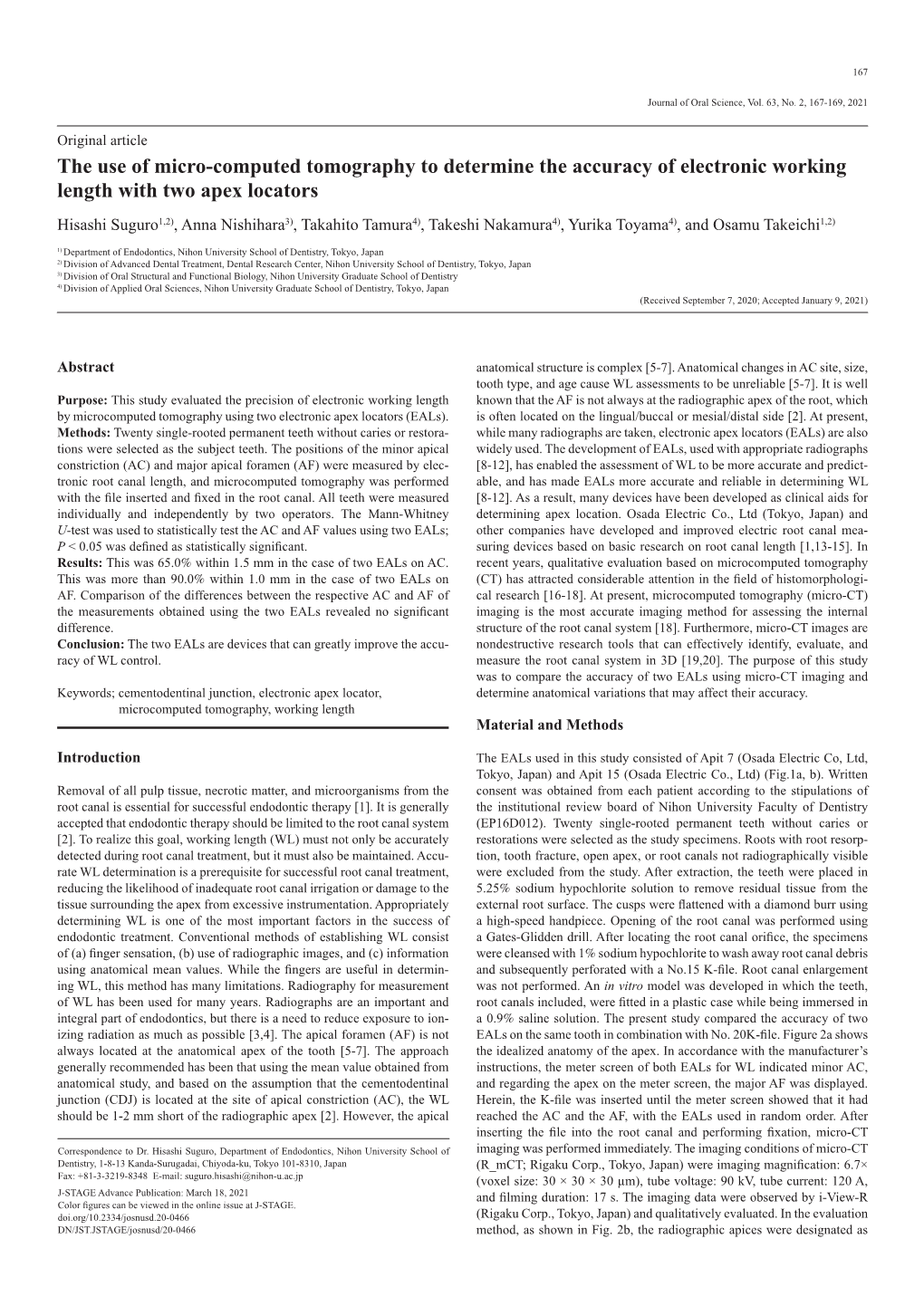 The Use of Micro-Computed Tomography to Determine The