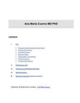 Ana Maria Cuervo MD Phd