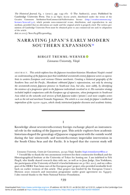 Narrating Japan's Early Modern Southern Expansion*