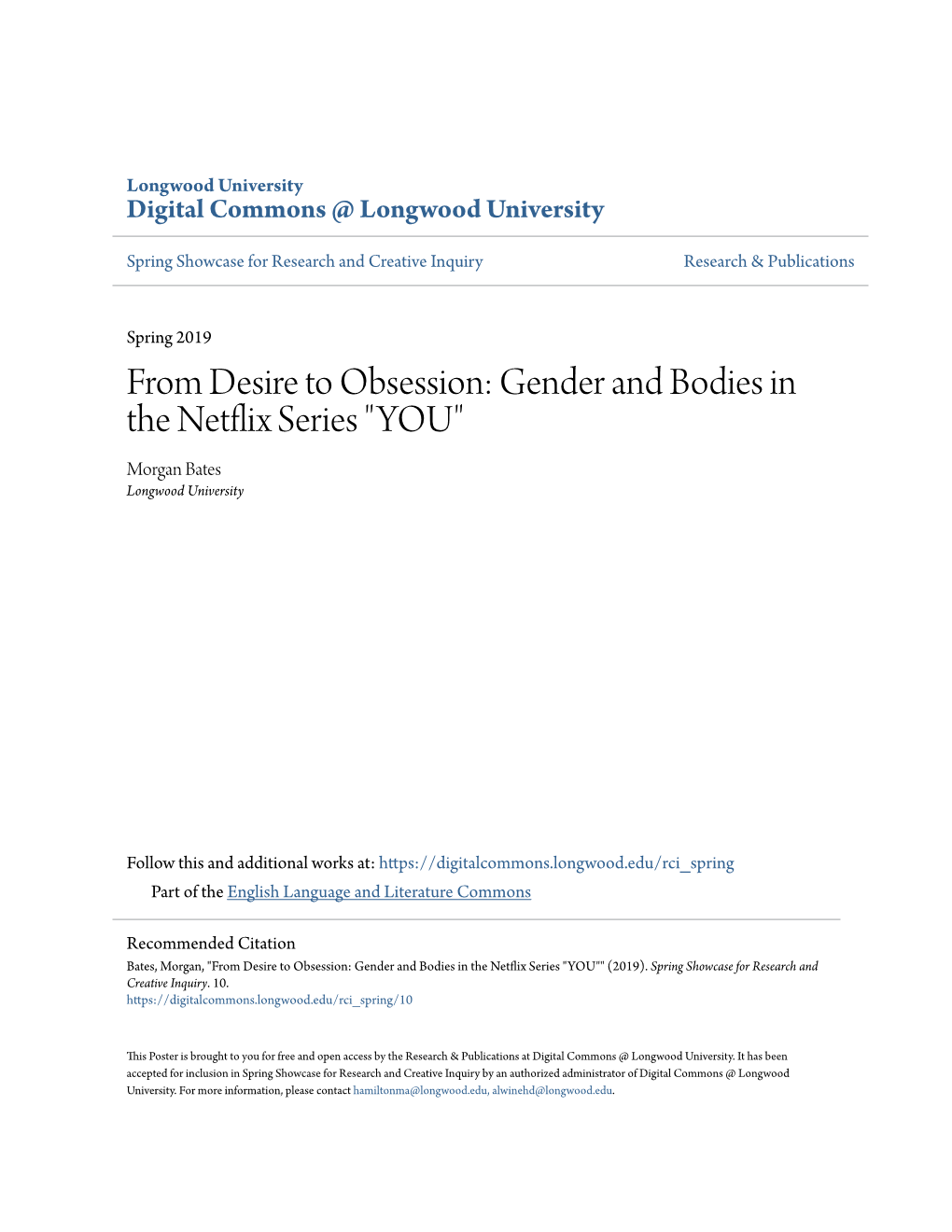 Gender and Bodies in the Netflix Series 