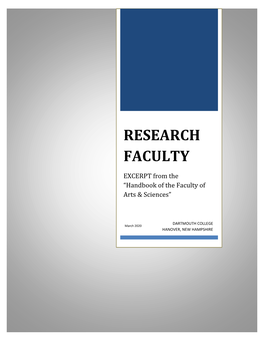 Guidelines for Research Faculty